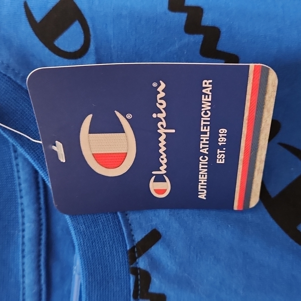 Champion Royal Blue Logo Print T-Shirt Size M NWT - Picture 5 of 9
